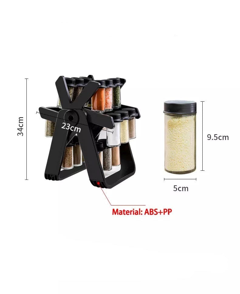 18 Pcs Spice Jar Set. Multifunctional Rotatory Seasoning Rack, Seasoning Bottle Holder, Ferris Wheel Spice Shelves, Rotating Glass Seasoning Rack, Revolving Countertop Spice Organizer, Kitchen 360 Rotating Spice Rack 18 Pcs Spice Jar Set. Multifunctional Rotatory Seasoning Rack, Seasoning Bottle Holder, Ferris Wheel Spice Shelves, Rotating Glass Seasoning Rack, Revolving Countertop Spice Organizer, Kitchen 360 Rotating Spice Rack